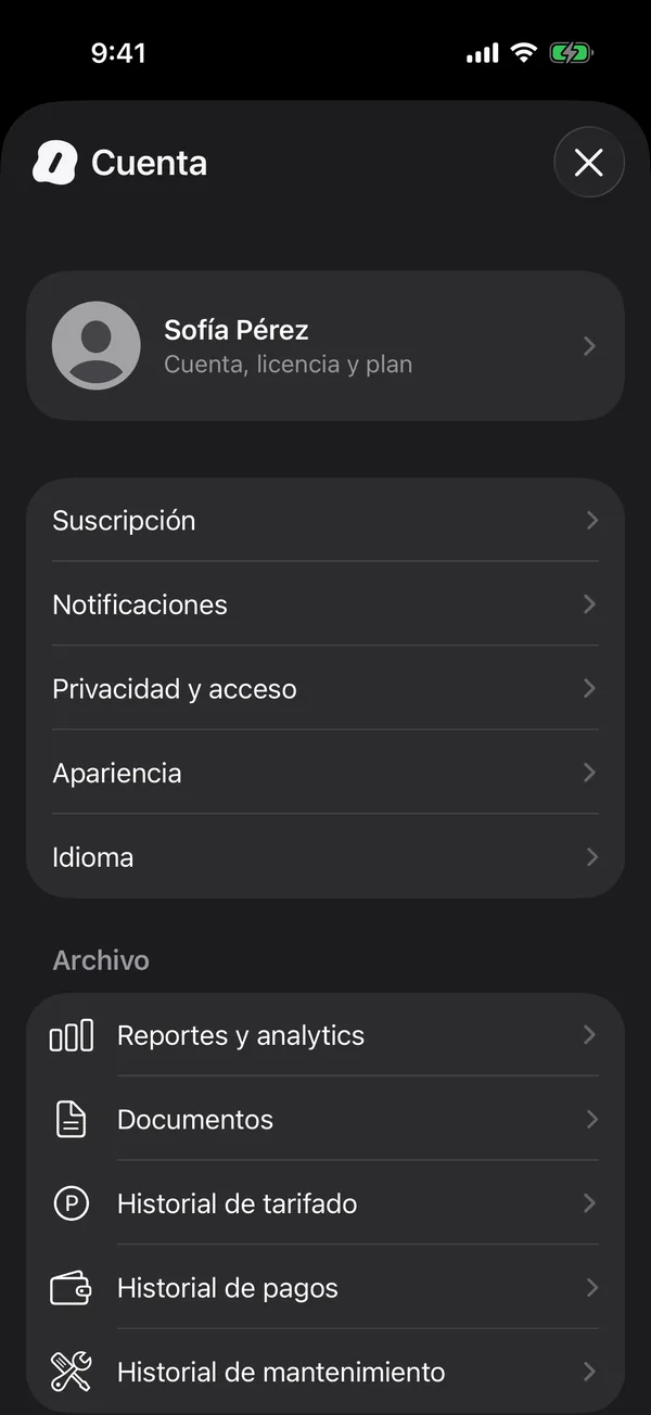 The account with Subscription, Notifications, Privacy & Access, Look & feel and Language