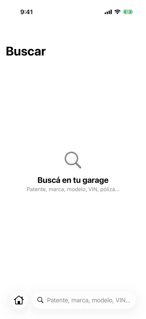 Search results in GarageApp