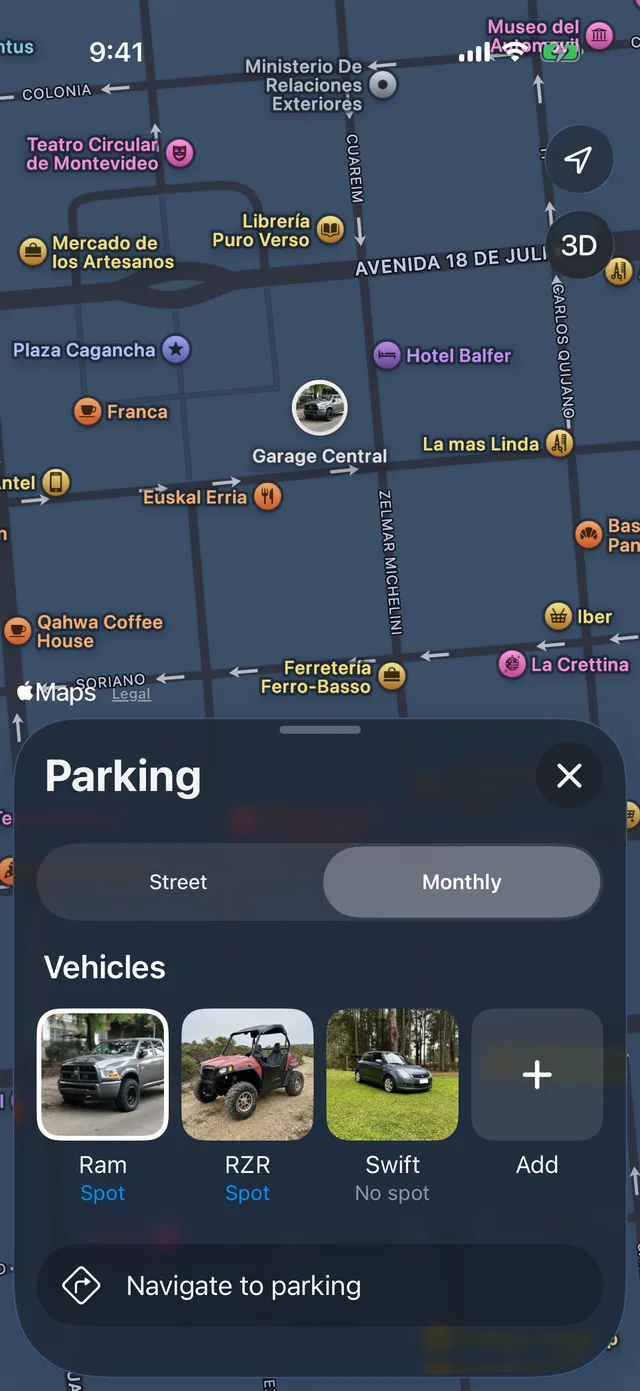 A vehicle’s monthly spot on the map