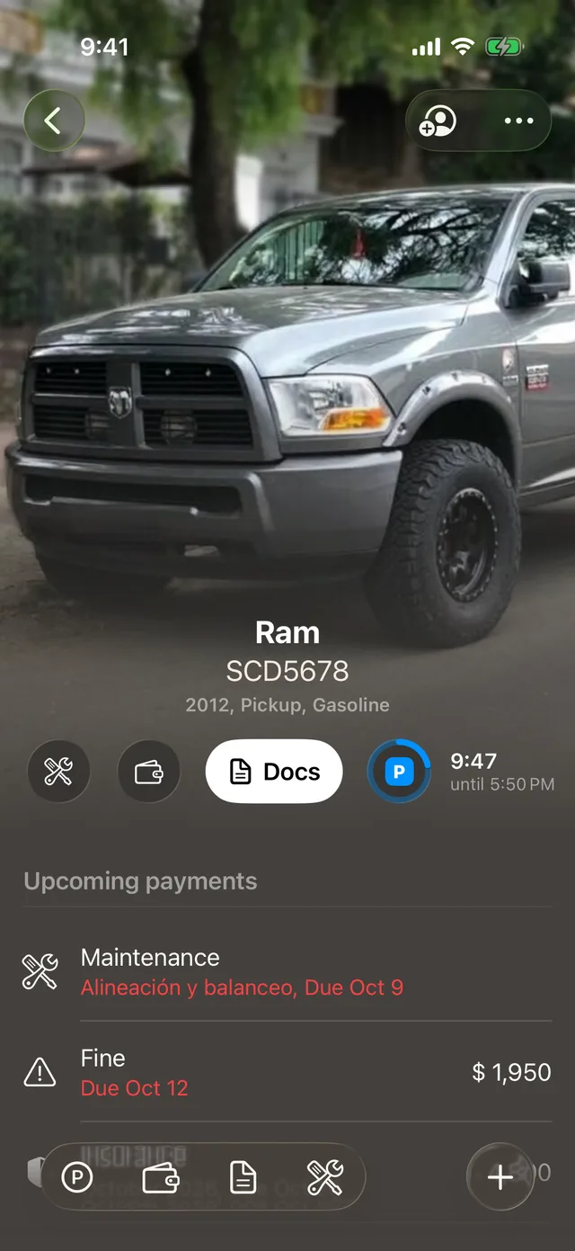 A vehicle’s page