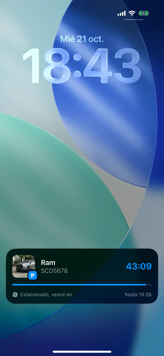 La Actividad en vivo de un tarifado en la pantalla bloqueada