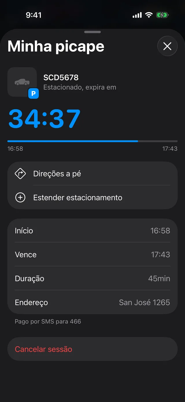 Um estacionamento em andamento